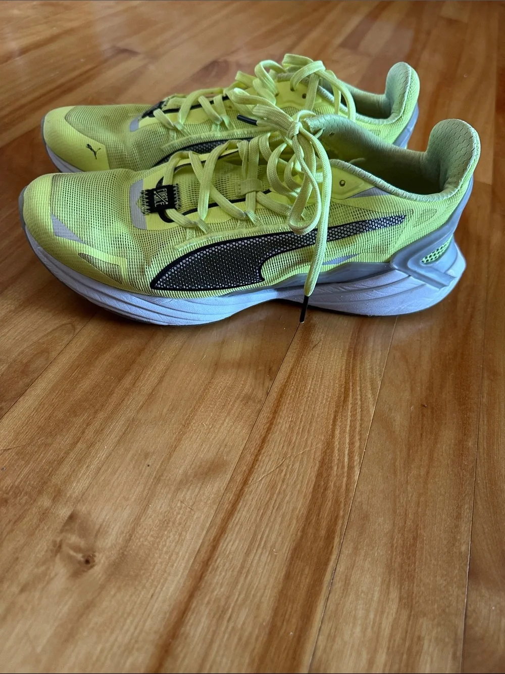 Puma Bright Yellow Mesh Running Sneakers with Black Formstrip